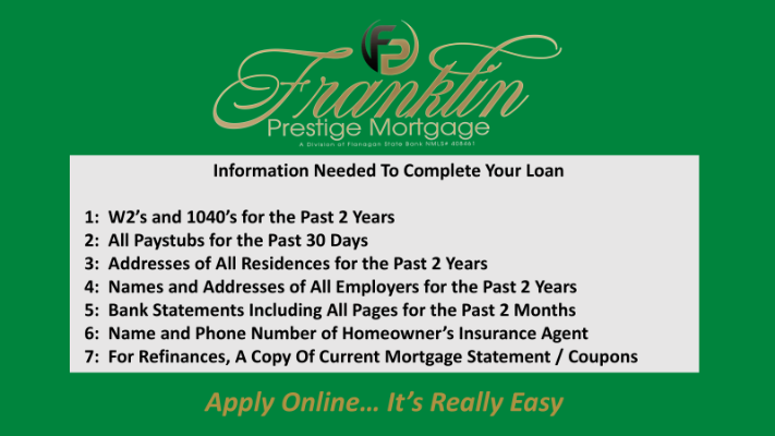 Info Needed To Complete Loan List